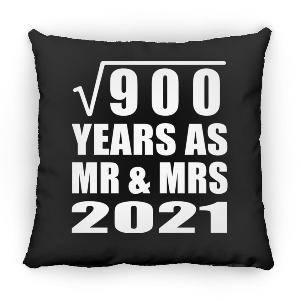30th Anniversary Square Root of 900 Years As Mr & Mrs 2021 - Throw Pillow Black