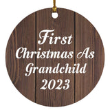 First Christmas As Grandchild 2023 - Circle Ornament D