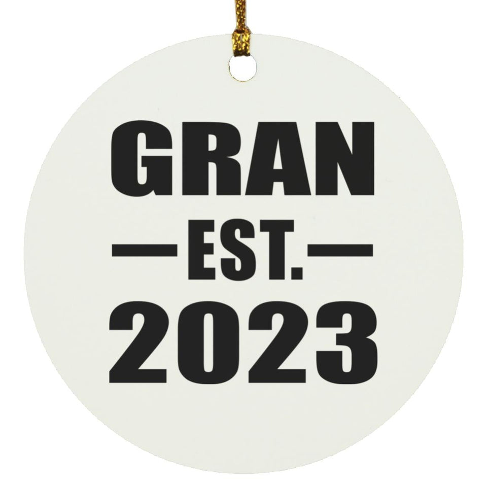 Gran Established EST. 2023 - Circle Ornament