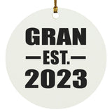 Gran Established EST. 2023 - Circle Ornament