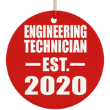 Engineering Technician Established EST. 2020 - Circle Ornament