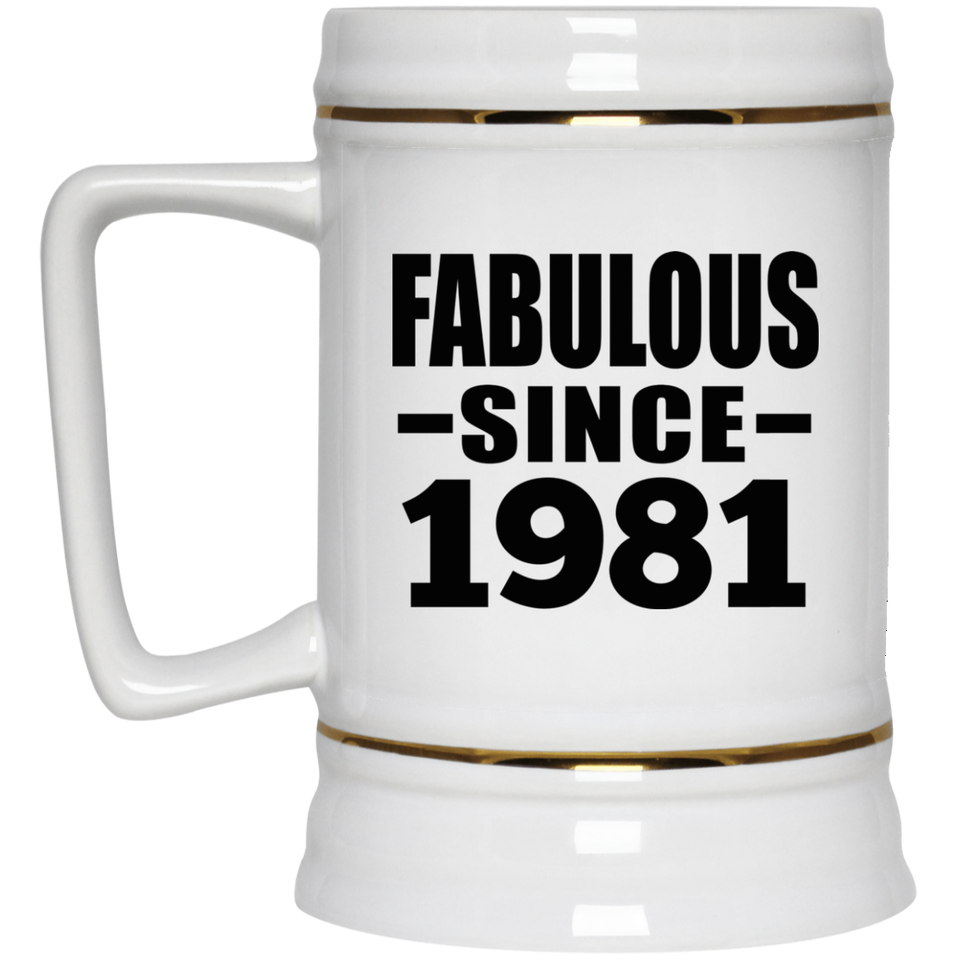 43rd Birthday Fabulous Since 1981 - Beer Stein