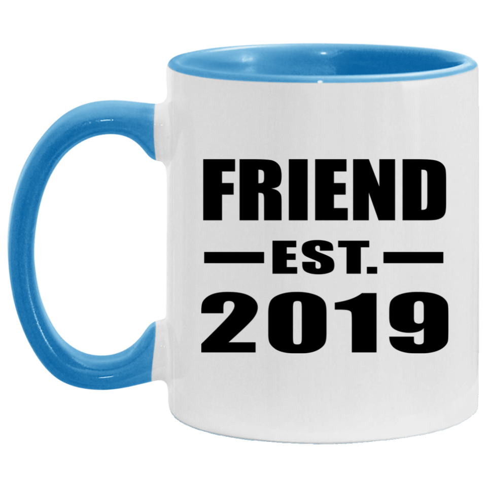Friend Established EST. 2019 - 11oz Accent Mug Blue