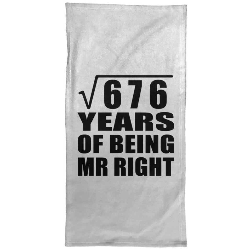 26th Anniversary Square Root of 676 Years of Being Mr Right - Hand Towel