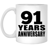 91st Anniversary 91 Years - 11 Oz Coffee Mug