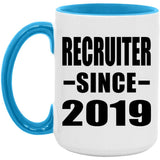 Recruiter Since 2019 - 15oz Accent Mug Blue