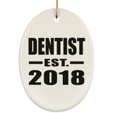 Dentist Established EST. 2018 - Oval Ornament