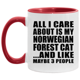 All I Care About Is My Norwegian Forest Cat - 11oz Accent Mug Red