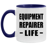 Equipment Repairer Life - 11oz Accent Mug Purple