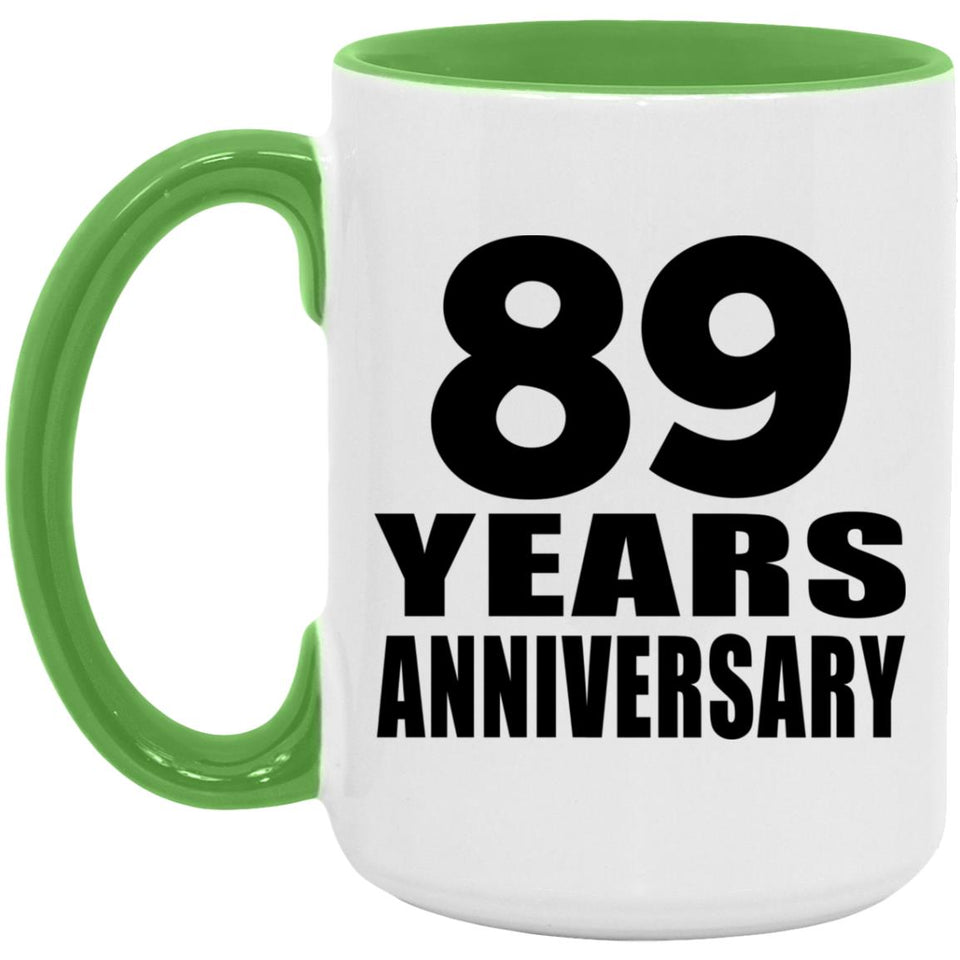 89th Anniversary 89 Years Anniversary - 15oz Accent Mug Green
