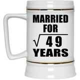 7th Anniversary Married For Square Root of 49 Years - Beer Stein