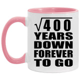 20th Anniversary Square Root of 400 Years Down Forever To Go - 11oz Accent Mug Pink