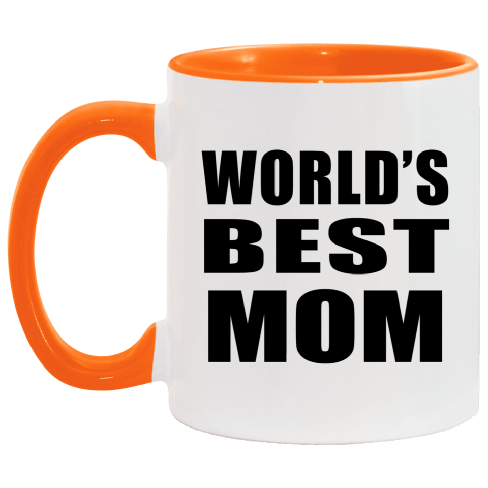 World's Best Mom - 11oz Accent Mug Orange