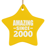 24th Birthday Amazing Since 2000 - Star Ornament