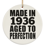 88th Birthday Made In 1936 Aged to Perfection - Circle Ornament