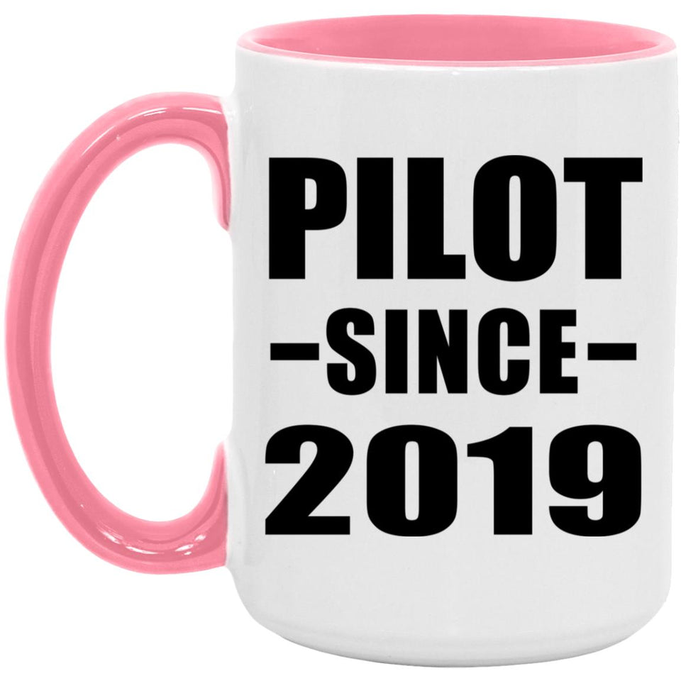 Pilot Since 2019 - 15oz Accent Mug Pink