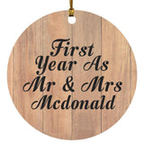 First Year As Mr & Mrs Mcdonald - Circle Ornament C