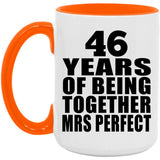 46th Anniversary 46 Years Of Being Mrs Perfect - 15oz Accent Mug Orange