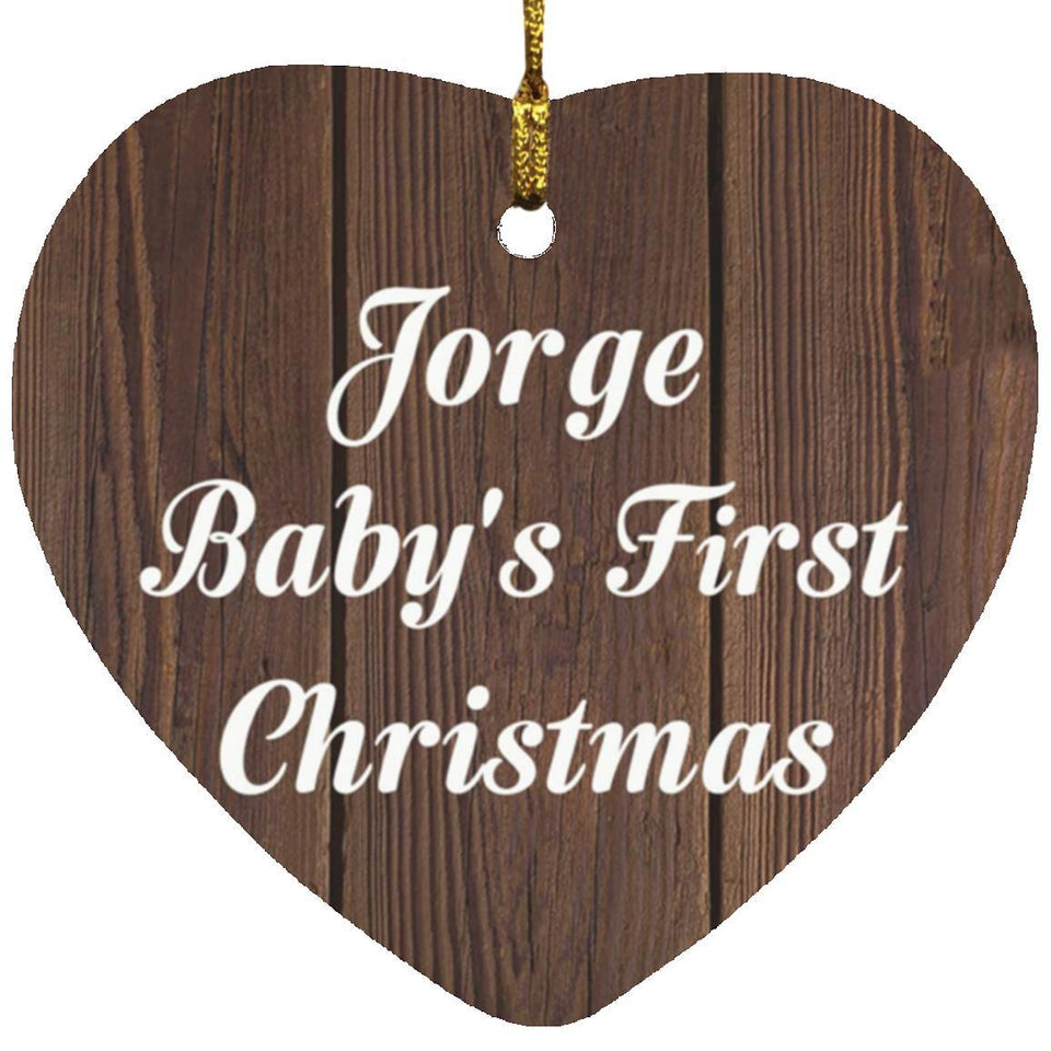 Jorge Baby's First Christmas - Heart Ornament D