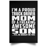 Proud Truck Driver Mom Of Awesome Son - Poster Portrait