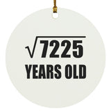 85th Birthday Square Root of 7225 Years Old - Circle Ornament
