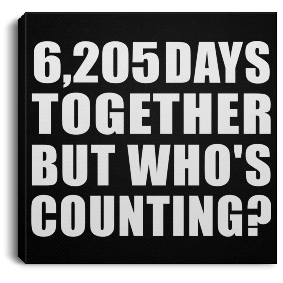 17th Anniversary 6,205 Days Together But Who's Counting - Canvas Square