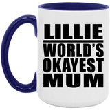 Lillie World's Okayest Mum - 15oz Accent Mug Purple