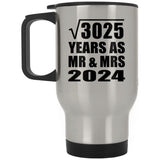 55th Anniversary Square Root of 3025 Years As Mr & Mrs 2024 - Silver Travel Mug