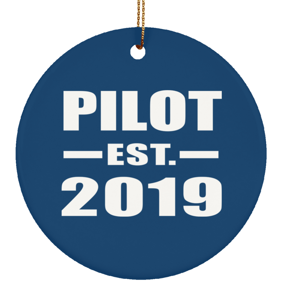 Pilot Established EST. 2019 - Circle Ornament
