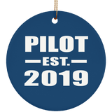 Pilot Established EST. 2019 - Circle Ornament