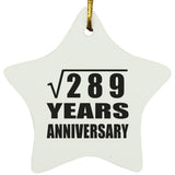 17th Anniversary Square Root of 289 Years Anniversary - Star Ornament