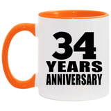 34th Anniversary 34 Years - 11oz Accent Mug Orange