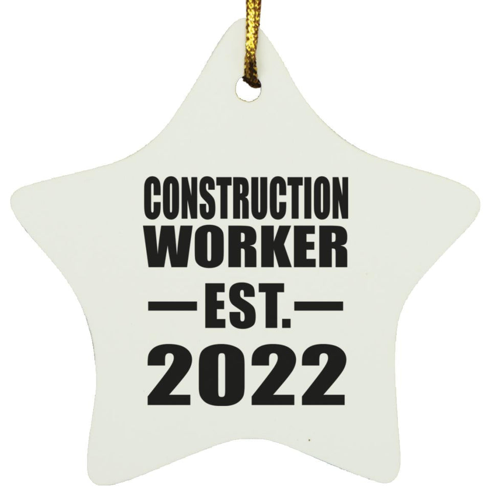 Construction Worker Established EST. 2022 - Star Ornament