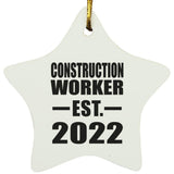 Construction Worker Established EST. 2022 - Star Ornament