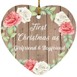 First Christmas As Girlfriend & Boyfriend - Heart Ornament B