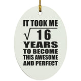 4th Birthday Took Square Root of 16 Years To Awesome - Oval Ornament