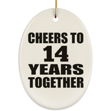 14th Anniversary Cheers To 14 Years Together - Oval Ornament