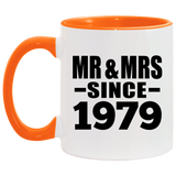 45th Anniversary Mr & Mrs Since 1979 - 11oz Accent Mug Orange