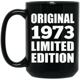 51st Birthday Original 1973 Limited Edition - 15oz Coffee Mug Black