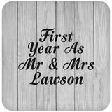 First Year As Mr & Mrs Lawson - Drink Coaster F