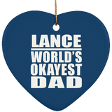Lance World's Okayest Dad - Heart Ornament