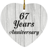 67th Anniversary 67 Years Anniversary - Heart Ornament F