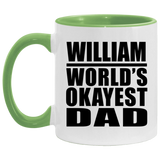 William World's Okayest Dad - 11oz Accent Mug Green