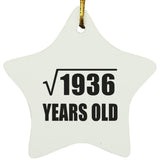 44th Birthday Square Root of 1936 Years Old - Star Ornament