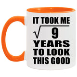 3rd Birthday Took Square Root of 9 Years To Look Good - 11oz Accent Mug Orange