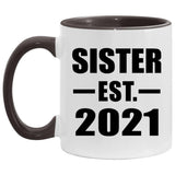 Sister Established EST. 2021 - 11oz Accent Mug Black