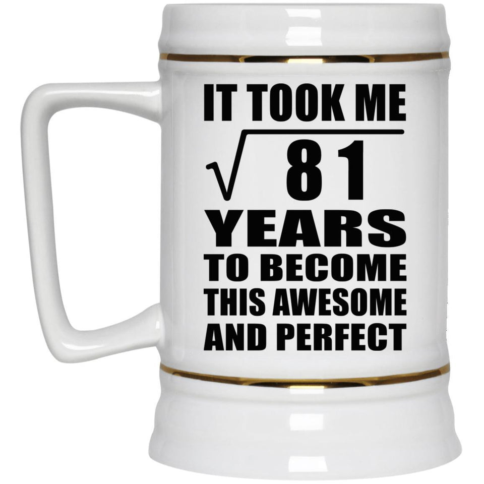 9th Birthday Took Square Root of 81 Years To Awesome - Beer Stein