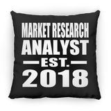 Market Research Analyst Established EST. 2018 - Throw Pillow Black