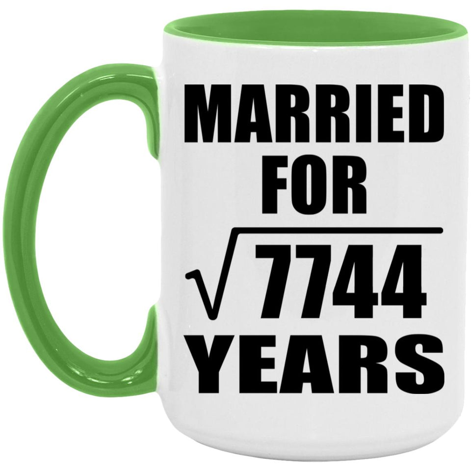 88th Anniversary Married For Square Root of 7744 Years - 15oz Accent Mug Green