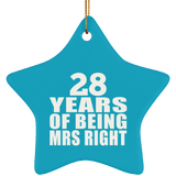 28th Anniversary 28 Years Of Being Mrs Right - Star Ornament